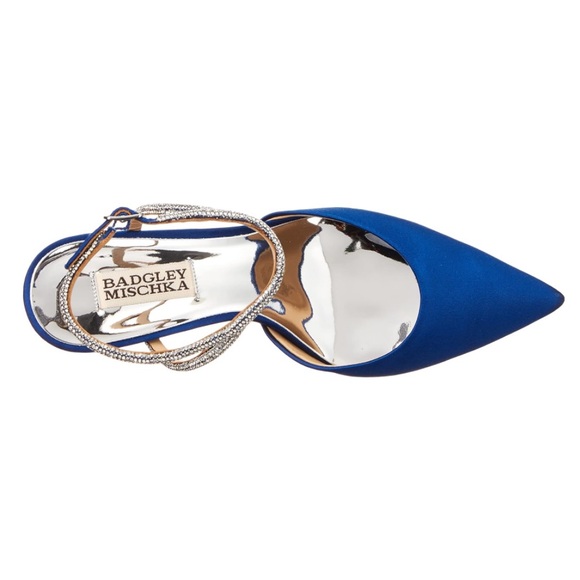 Badgley Mischka Women's Kamilah Pump Royal Blue Satin size 5.5 - Picture 6 of 15